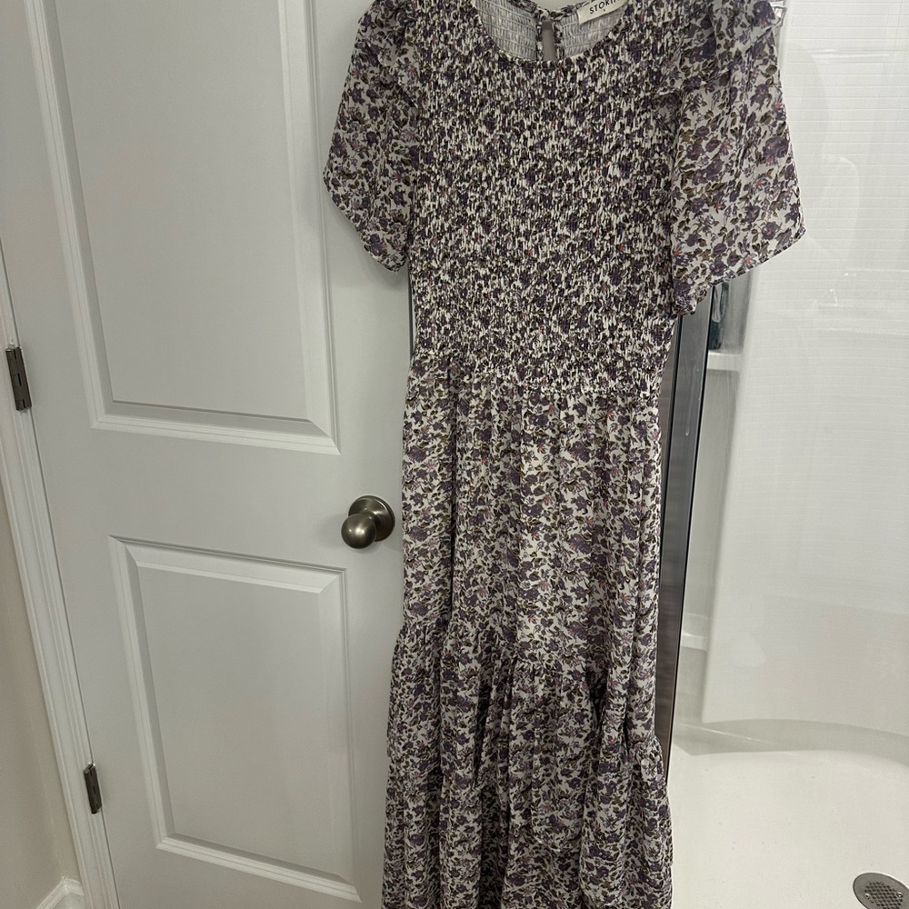 Vince Purple Floral Maxi Dress